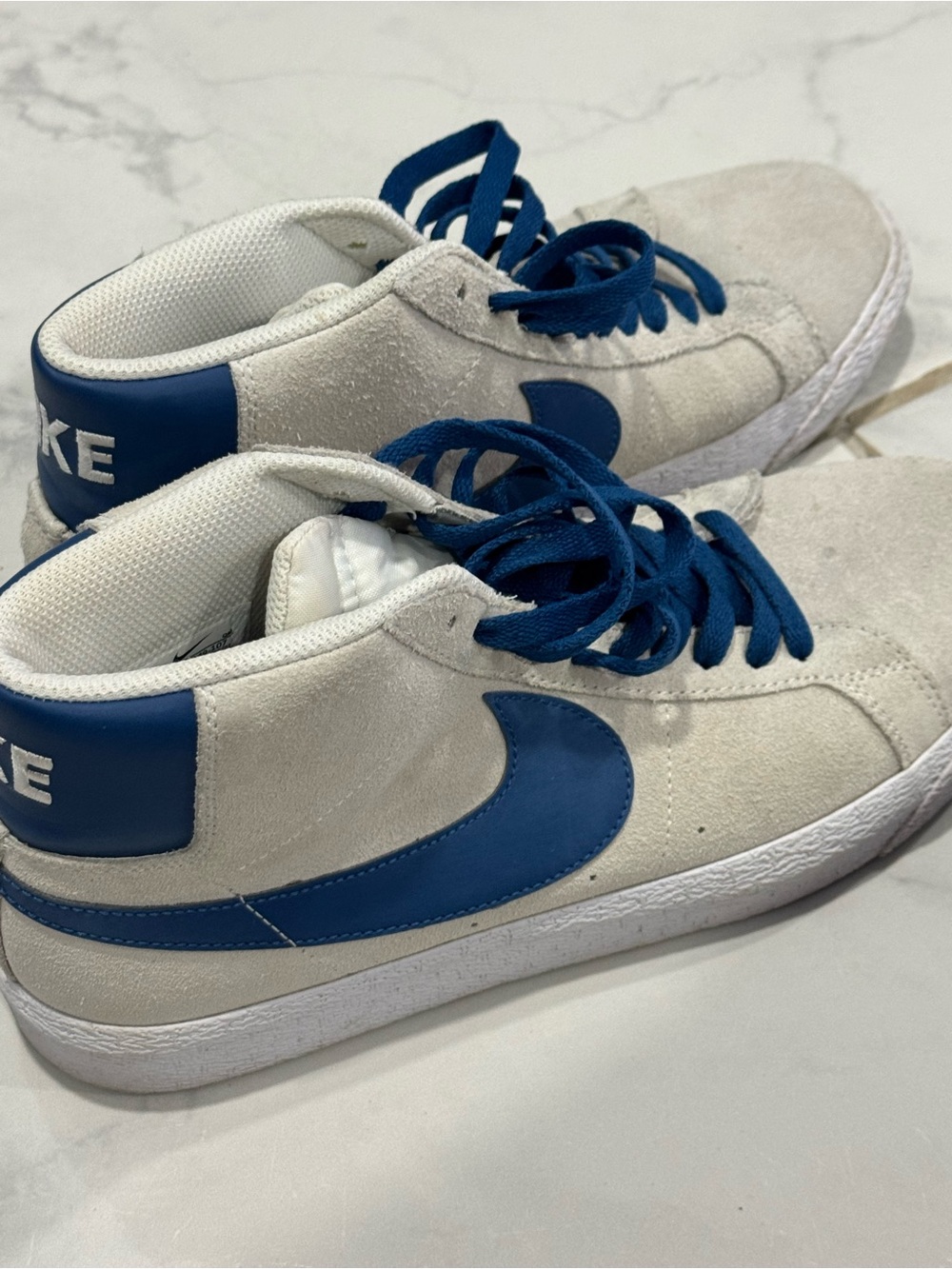 Nike Kids Mid-Top Sneakers - White and Blue